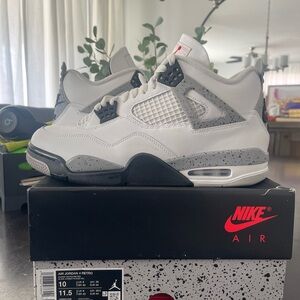Nike Air Jordan 4 White with Red Logo